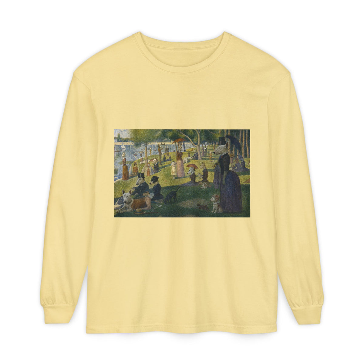 Bull Terrier A Sunday Afternoon on La Grande Jatte — after Georges Seurat, 1886 | Long Sleeve