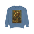 Bull Terrier Napoleon Crossing the Alps — after Jacques-Louis David, 1801 | Crewneck