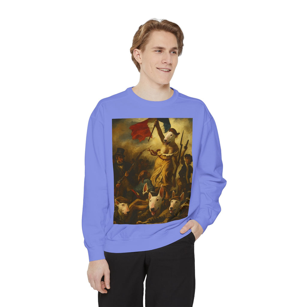 Bull Terrier Liberty Leading the People — after Eugene Delacroix, 1830 | Crewneck