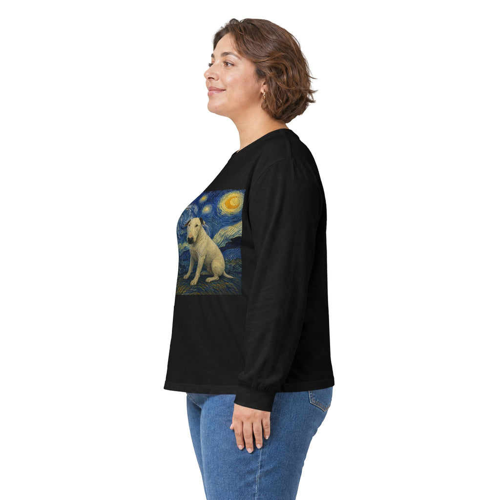 Bull Terrier Starry Night — after Vincent van Gogh, 1889 | Long Sleeve
