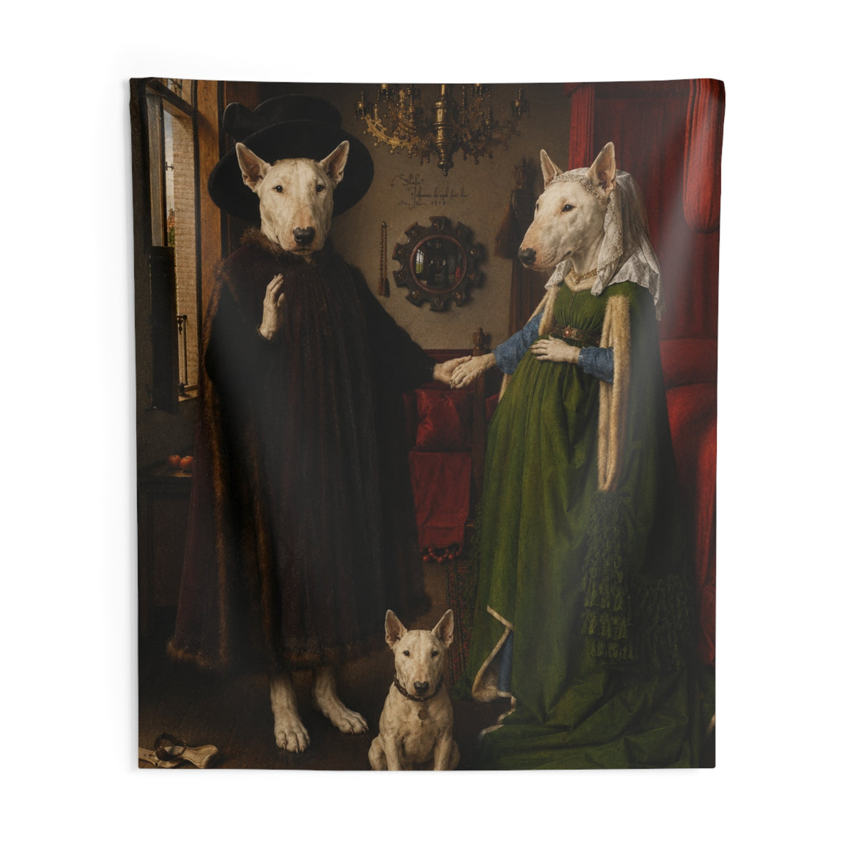 Bull Terrier The Arnolfini Portrait — after Jan van Eyck, 1434 | Tapestry