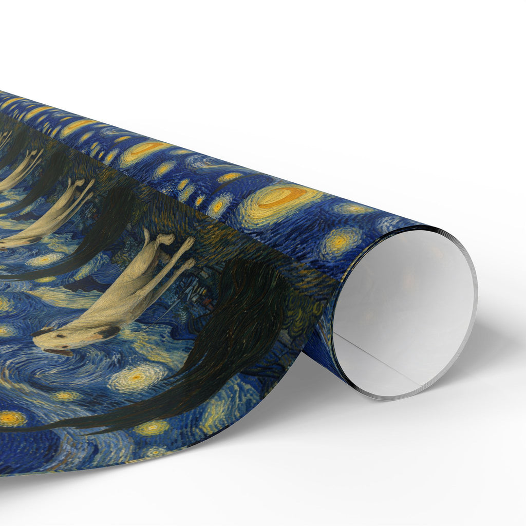Bull Terrier The Starry Night — after Vincent van Gogh, 1889 | Wrapping Paper