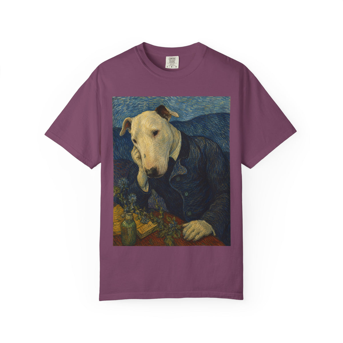 Bull Terrier Portrait of Doctor Gachet — after Vincent van Gogh, 1890 | Garment-Dyed Tee