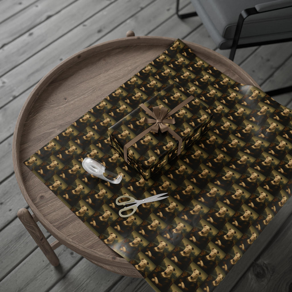 Bull Terrier Mona Lisa — after Leonardo da Vinci, c.1503 | Wrapping Paper