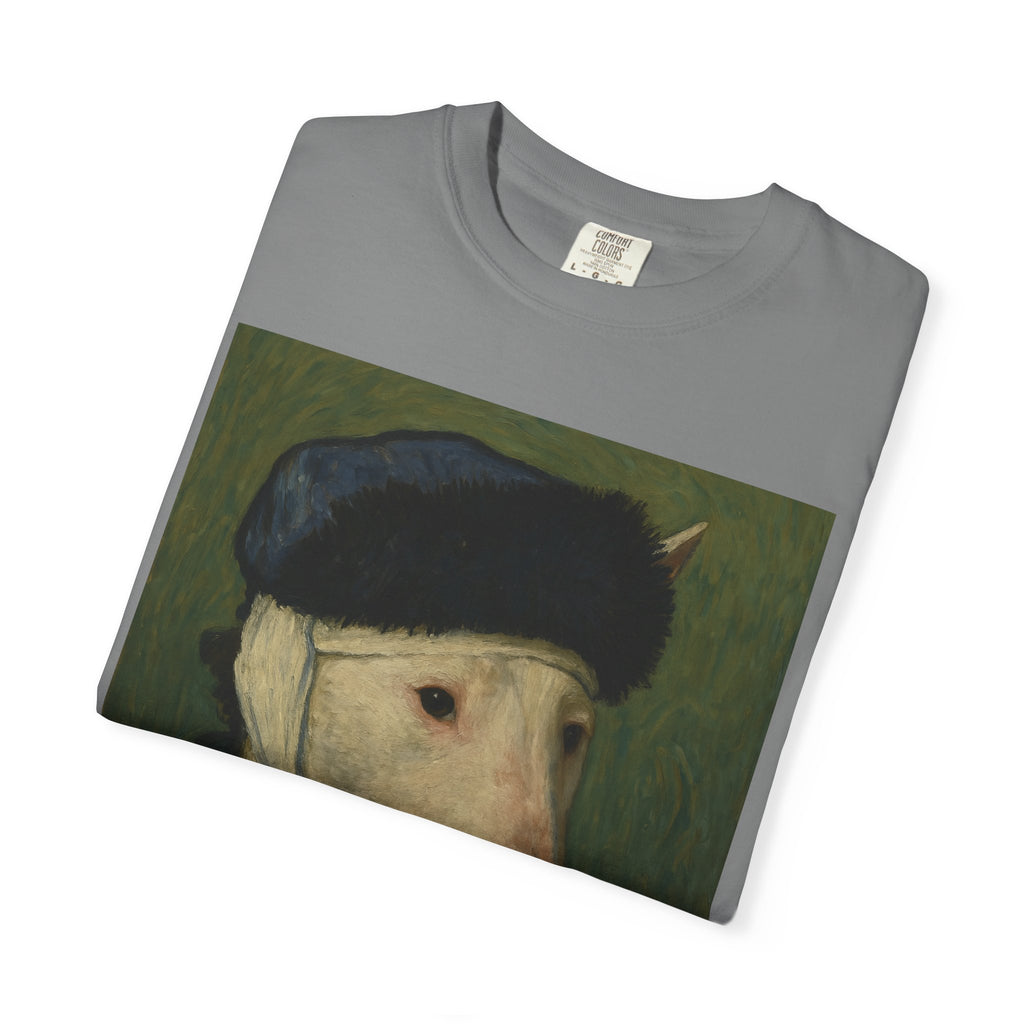 Bull Terrier Self-Portrait with Bandaged Ear — after Vincent van Gogh, 1889 | Garment-Dyed Tee