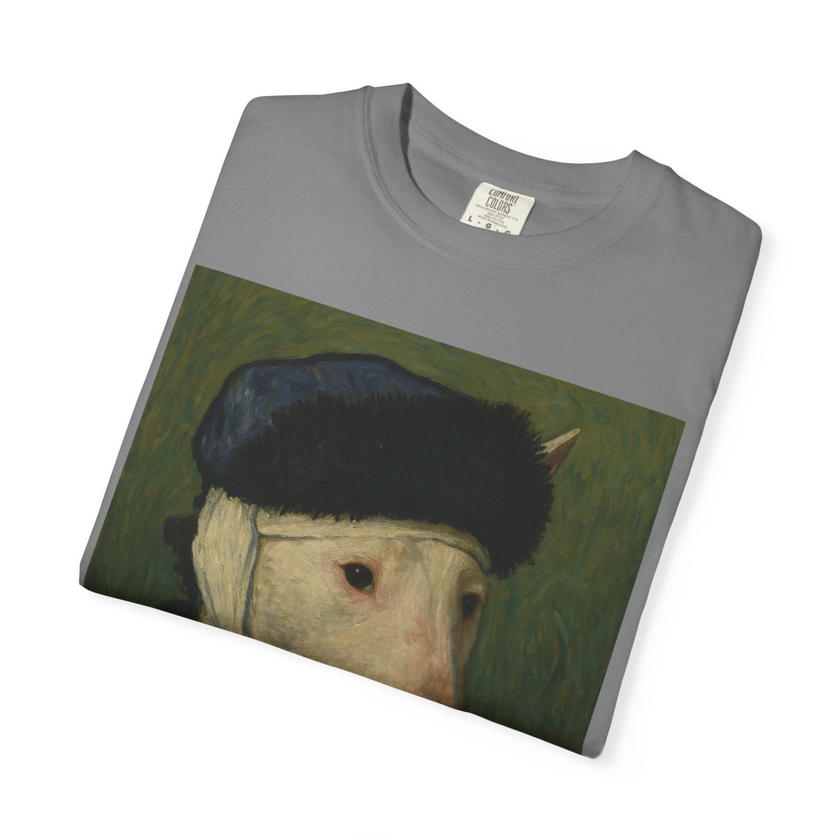 Bull Terrier Self-Portrait with Bandaged Ear — after Vincent van Gogh, 1889 | Garment-Dyed Tee