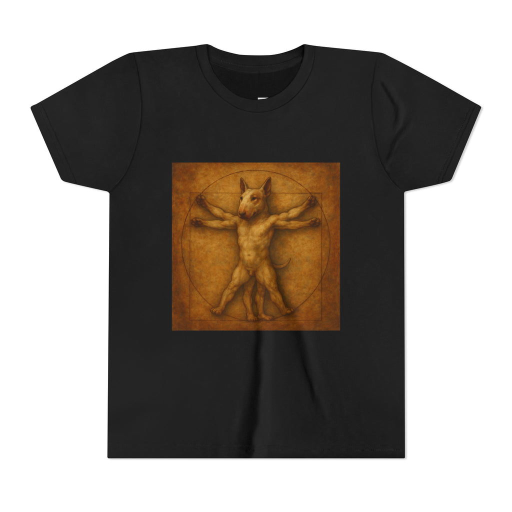 Bull Terrier Vitruvian Man — after Leonardo da Vinci, c.1490 | Youth Tee