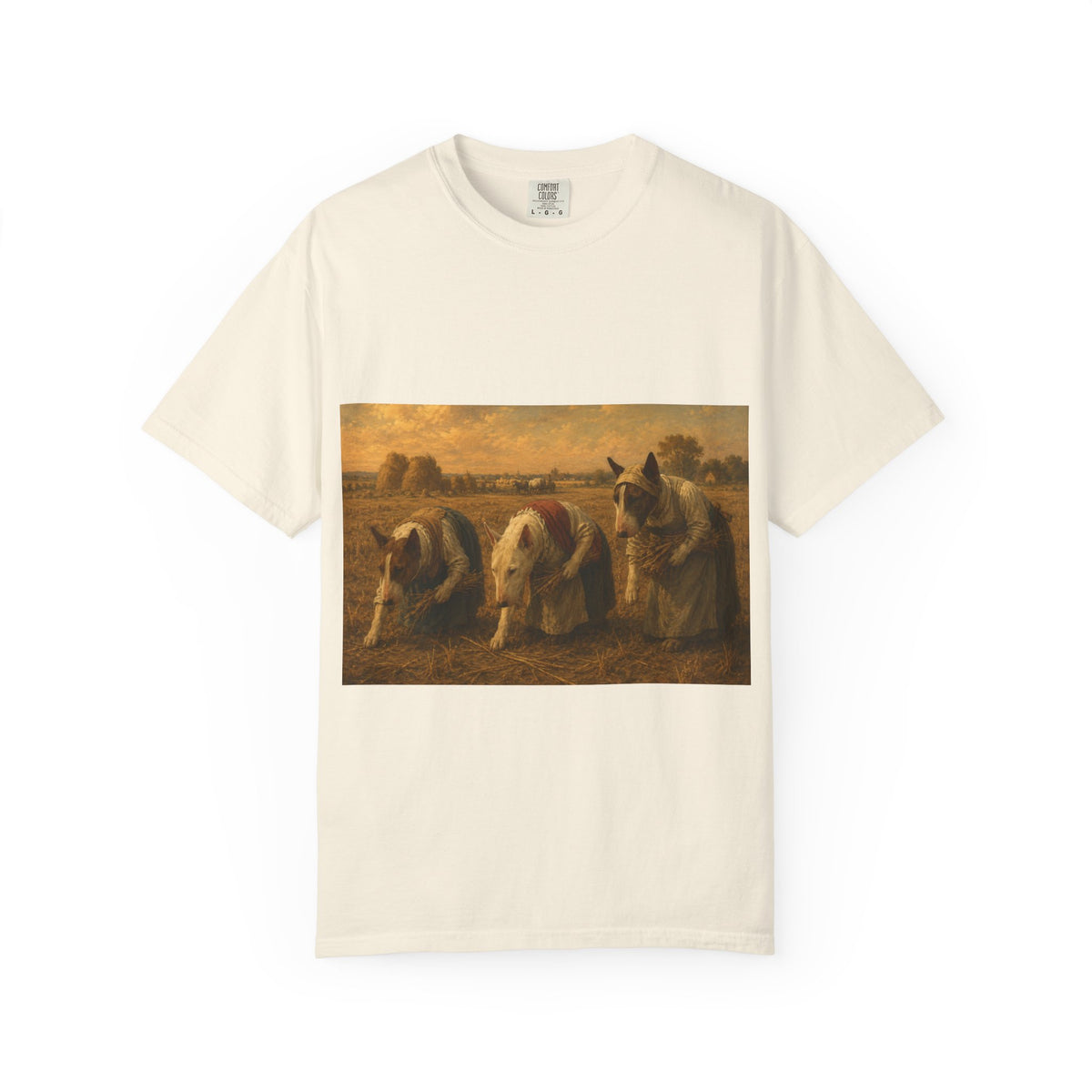 Bull Terrier The Gleaners — after Jean-Francois Millet, 1857 | Garment-Dyed Tee