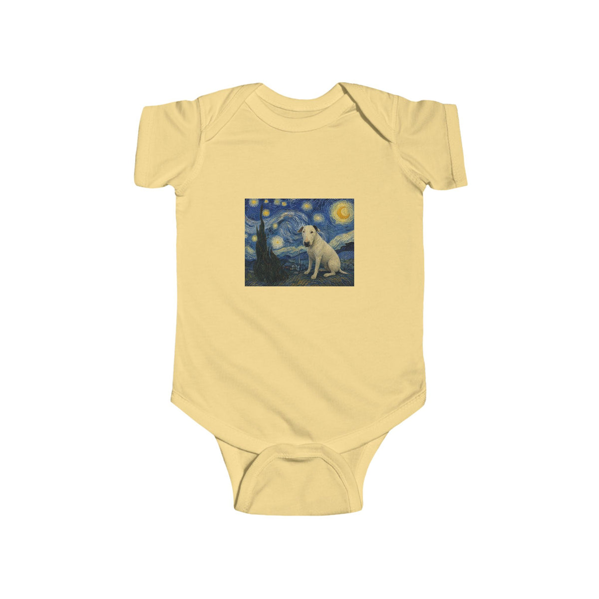 Bull Terrier The Starry Night — after Vincent van Gogh, 1889 | Bodysuit