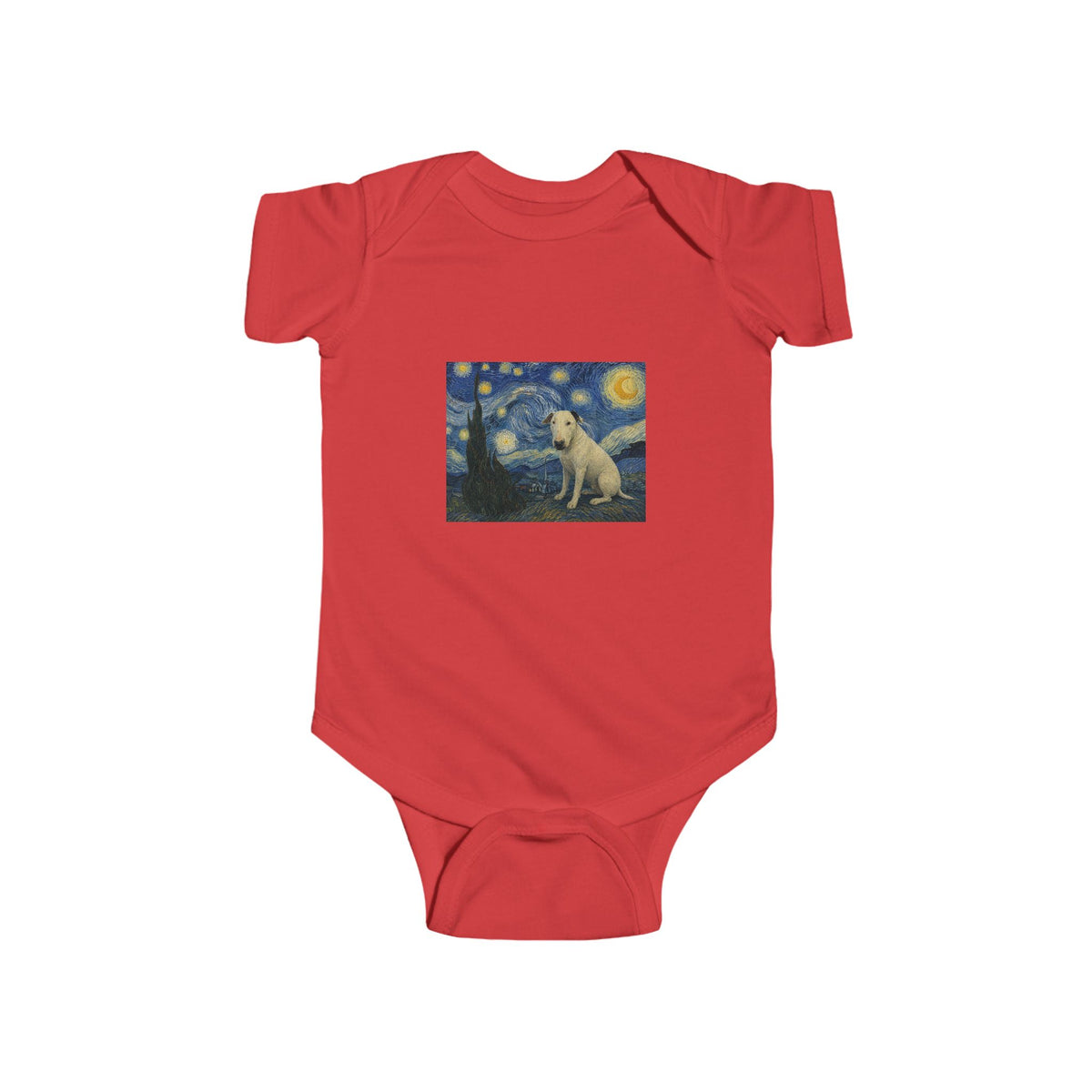 Bull Terrier The Starry Night — after Vincent van Gogh, 1889 | Bodysuit