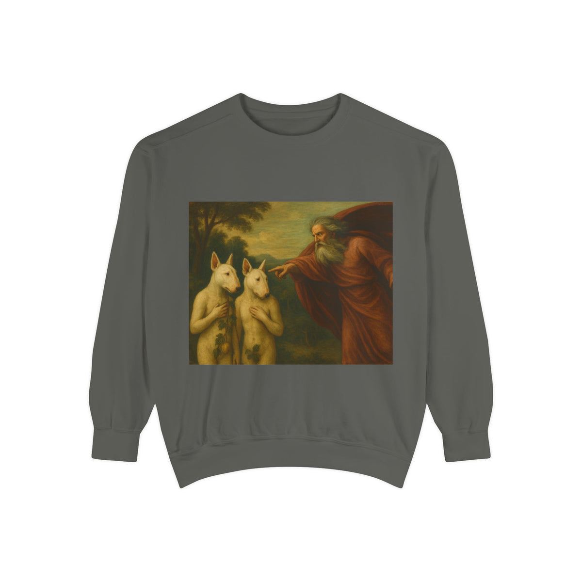 Bull Terrier The Rebuke of Adam and Eve — after Domenichino, 1626 | Crewneck