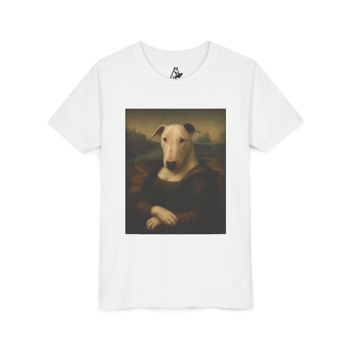 Bull Terrier Mona Lisa — after Leonardo da Vinci, c.1503 | Youth Tee