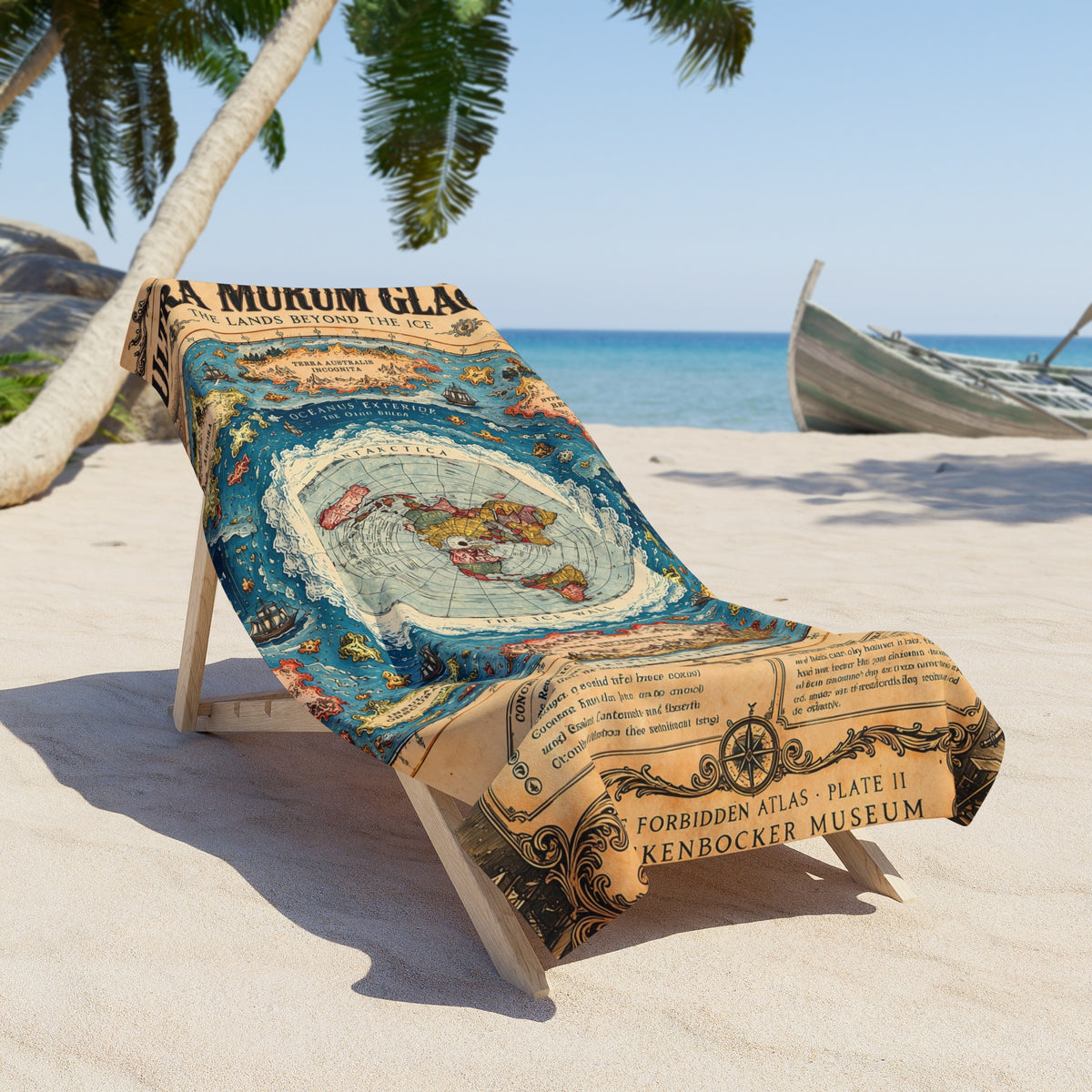 Ultra Murum Glaciei, The Forbidden Atlas Plate II | Beach Towel