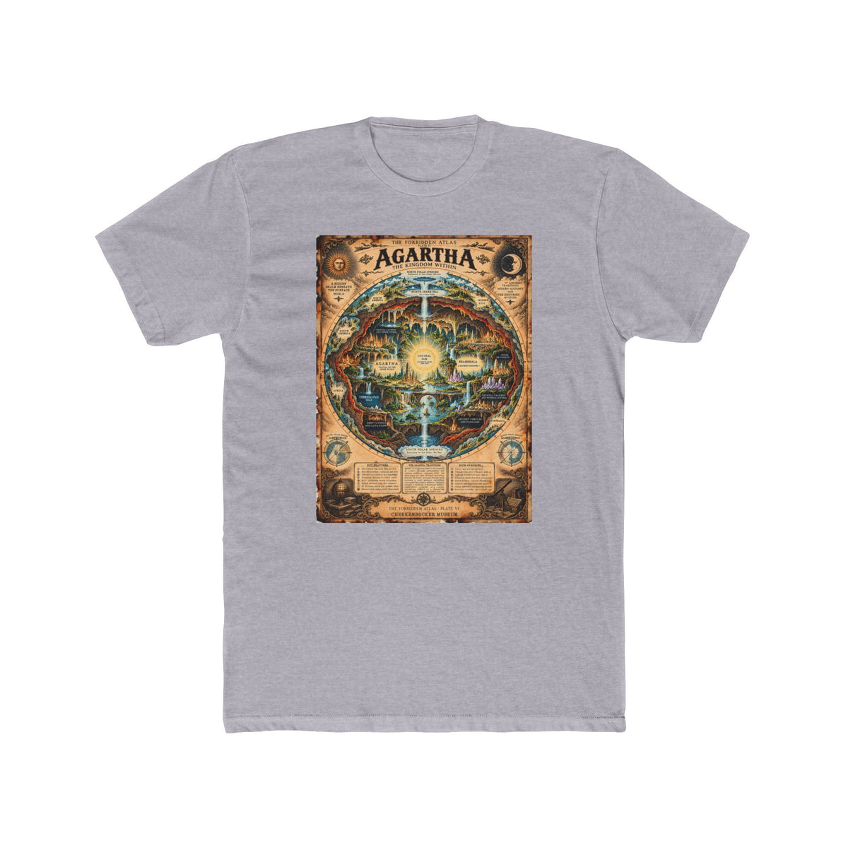Agartha, The Forbidden Atlas Plate VI | Unisex Cotton Crew Tee