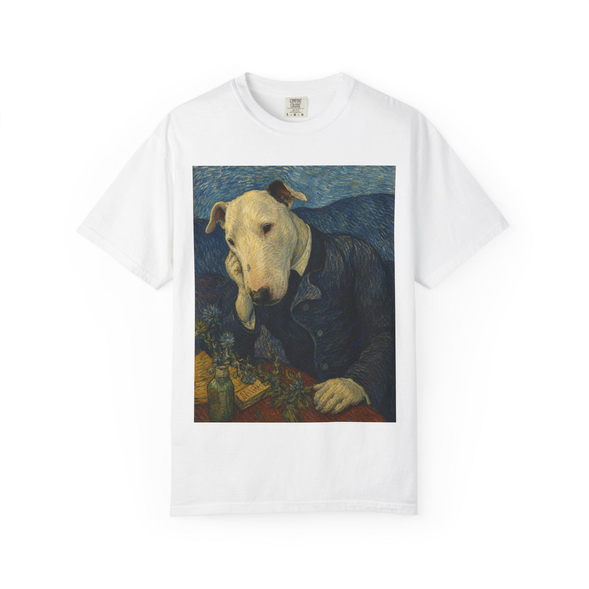 Bull Terrier Portrait of Doctor Gachet — after Vincent van Gogh, 1890 | Garment-Dyed Tee