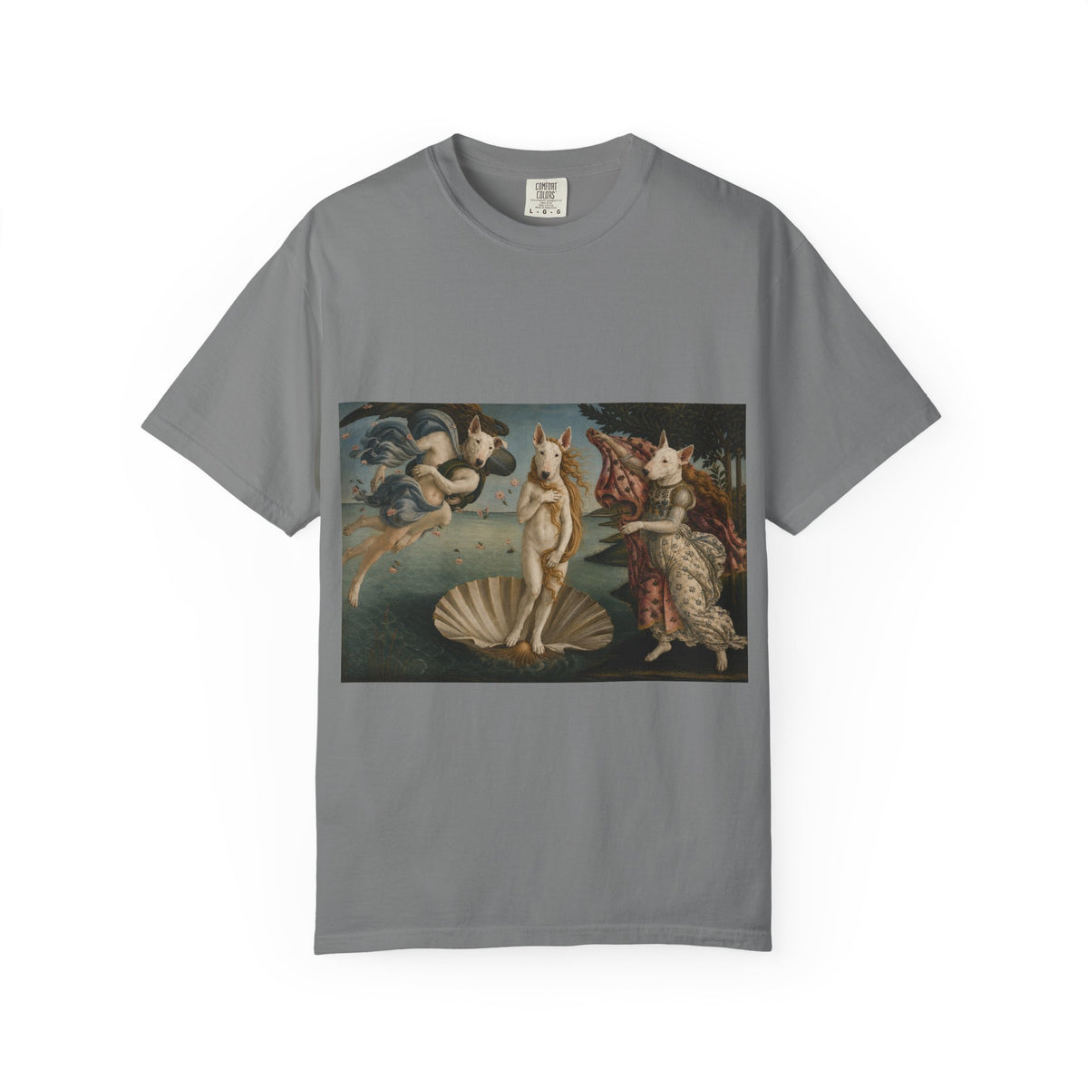 Bull Terrier The Birth of Venus — after Sandro Botticelli, c.1485 | Garment-Dyed Tee