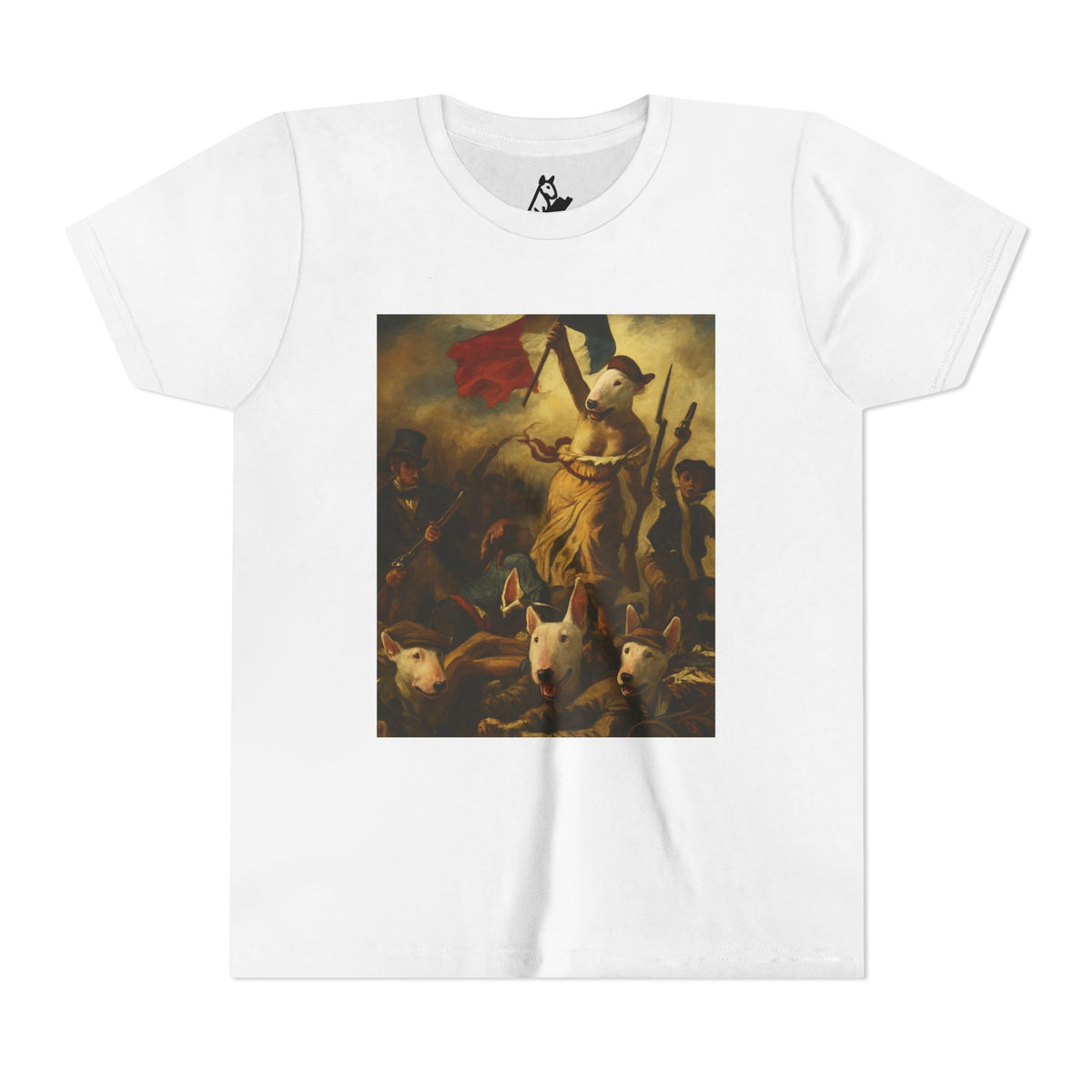 Bull Terrier Liberty Leading the People — after Eugene Delacroix, 1830 | Youth Tee