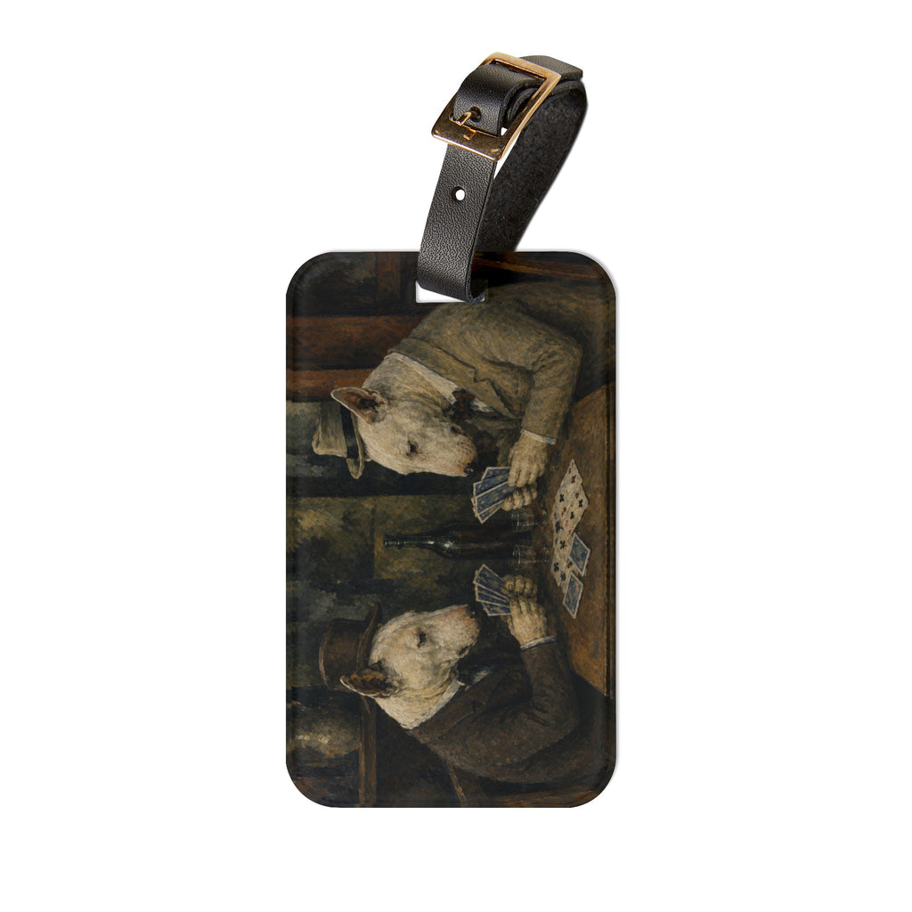 Bull Terrier The Card Players — after Paul Cezanne, c.1895 | Luggage Tag