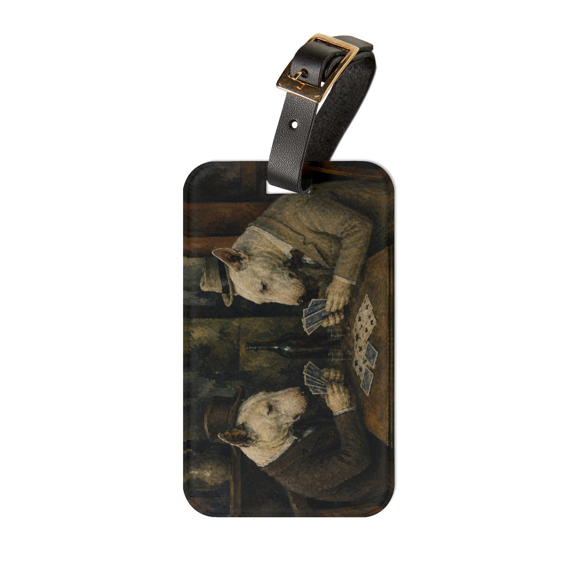 Bull Terrier The Card Players — after Paul Cezanne, c.1895 | Luggage Tag