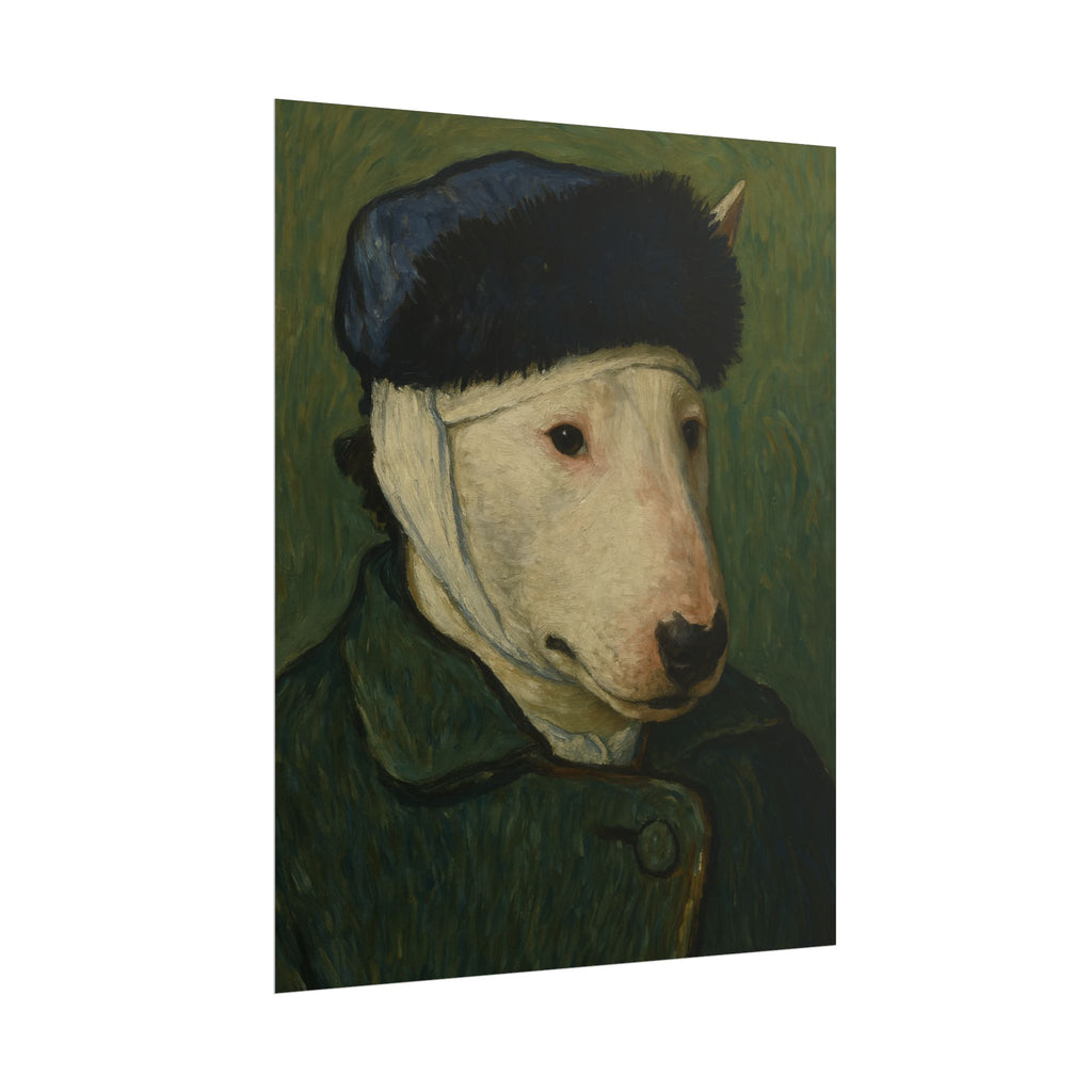 Bull Terrier Self Portrait Bandaged Ear — after Vincent van Gogh, 1889 | Print