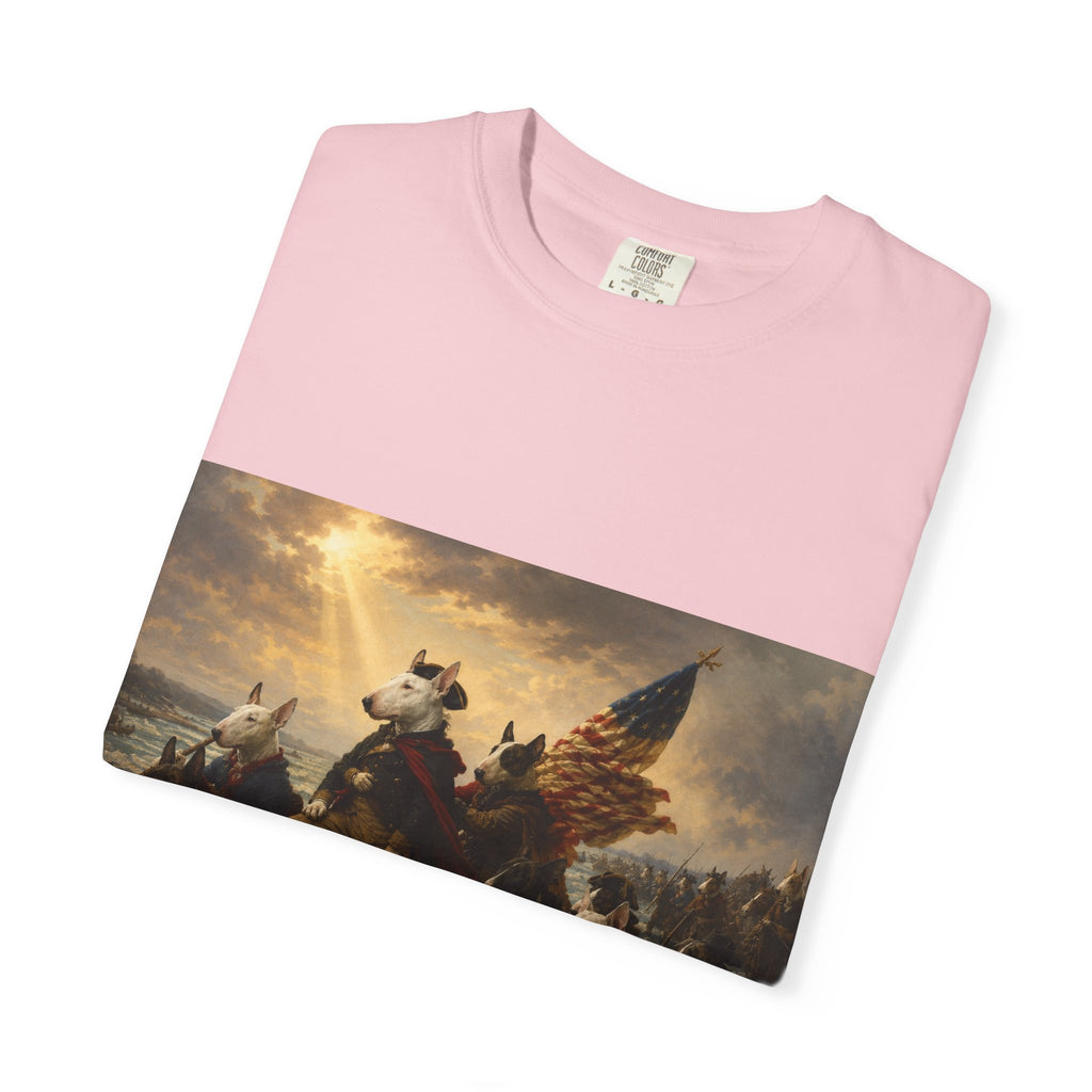 Bull Terrier Washington Crossing the Delaware — after Emanuel Leutze, 1851 | Garment-Dyed Tee