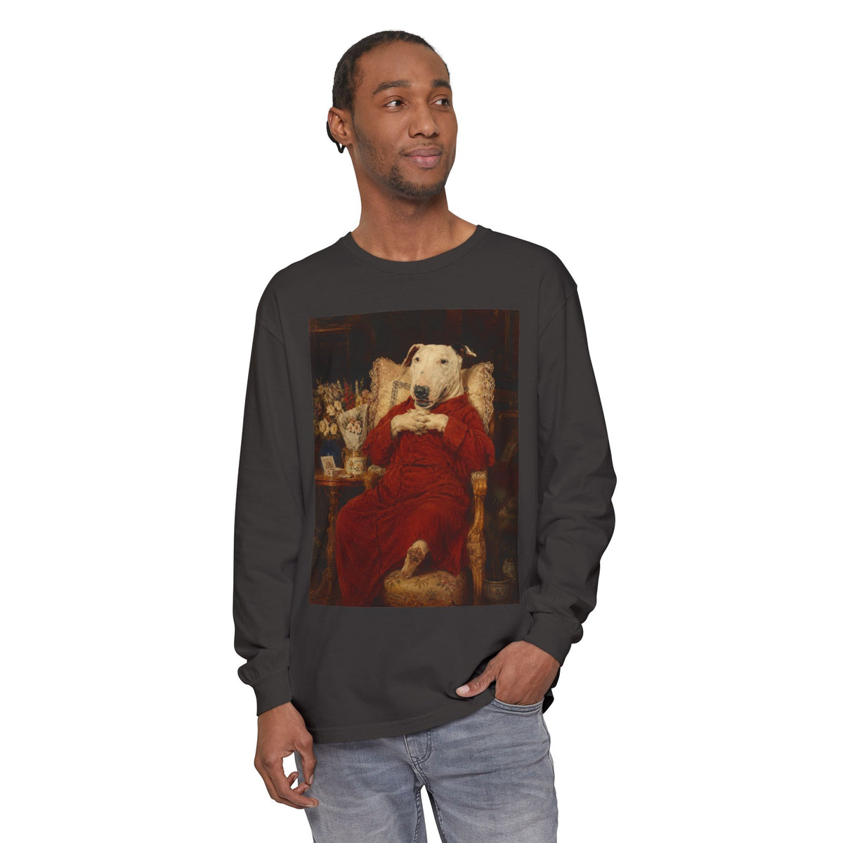 Bull Terrier A Happy Birthday — after Antonio Casanova y Estorach, c.1890 | Long Sleeve