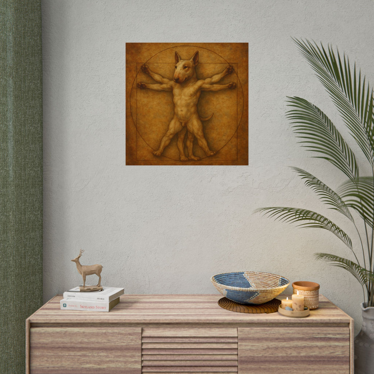 Bull Terrier Vitruvian Man — after Leonardo da Vinci, c.1490 | Poster