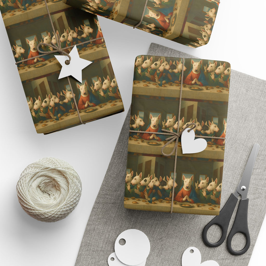Bull Terrier The Last Supper — after Leonardo da Vinci, 1498 | Wrapping Paper