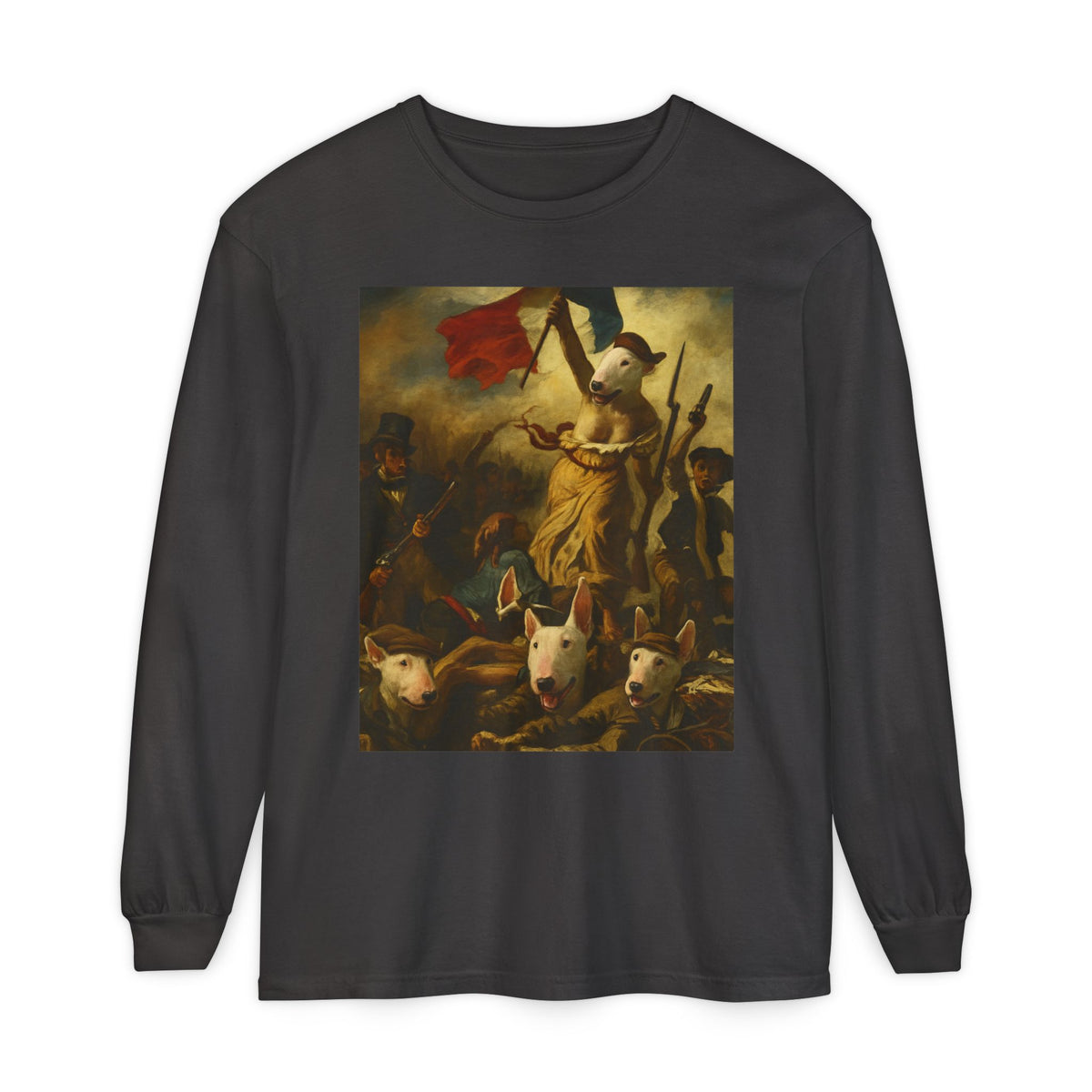 Bull Terrier Liberty Leading the People — after Eugene Delacroix, 1830 | Long Sleeve
