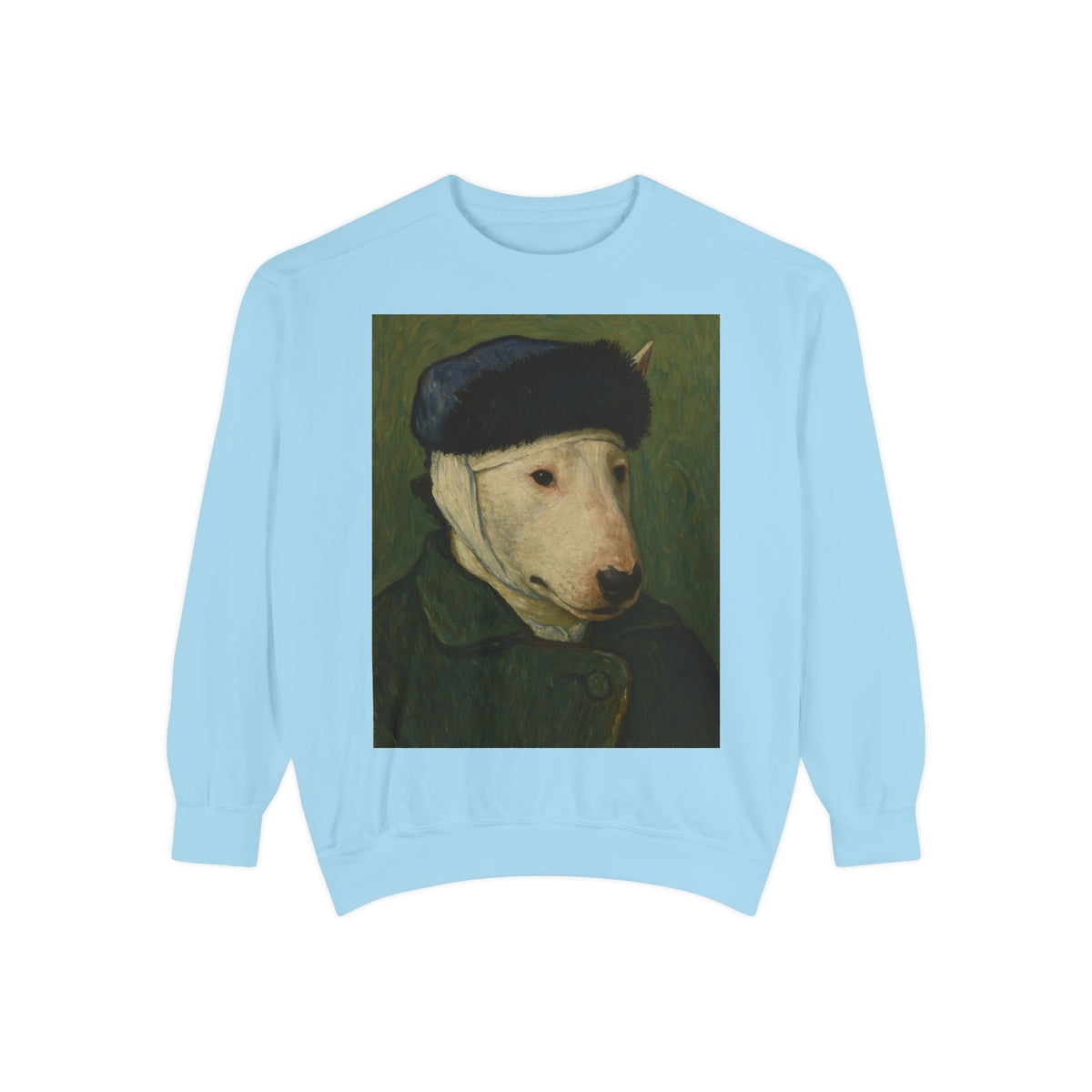 Bull Terrier Self-Portrait with Bandaged Ear — after Vincent van Gogh, 1889 | Crewneck