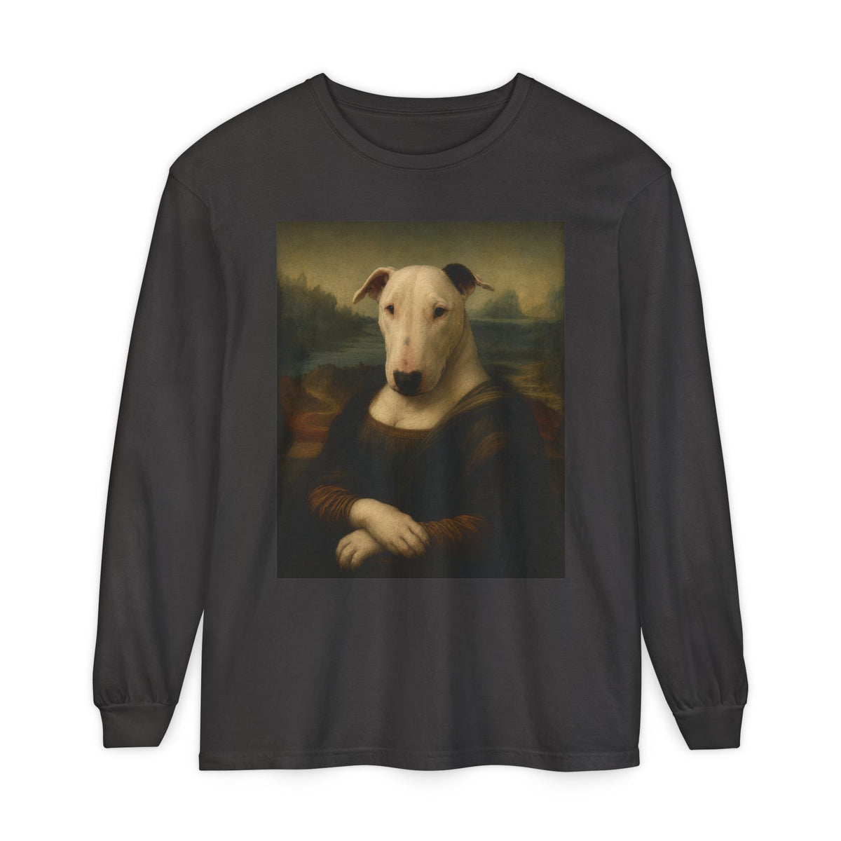 Bull Terrier Mona Lisa — after Leonardo da Vinci, c.1503 | Long Sleeve