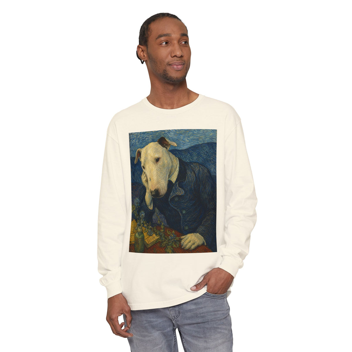 Bull Terrier Portrait of Doctor Gachet — after Vincent van Gogh, 1890 | Long Sleeve