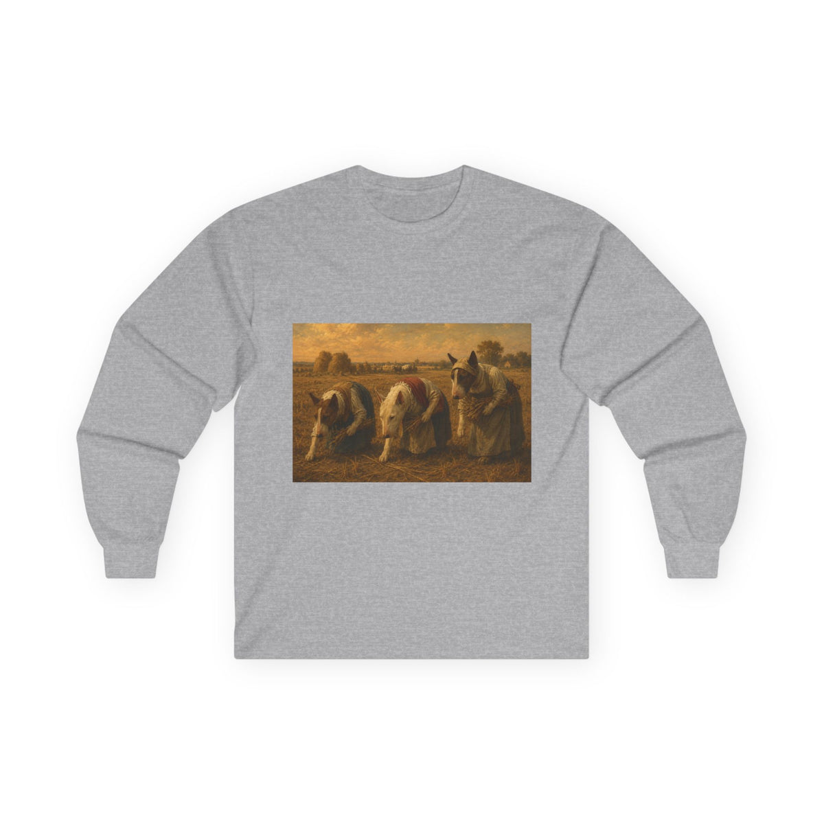 Bull Terrier The Gleaners — after Jean-Francois Millet, 1857 | Long Sleeve