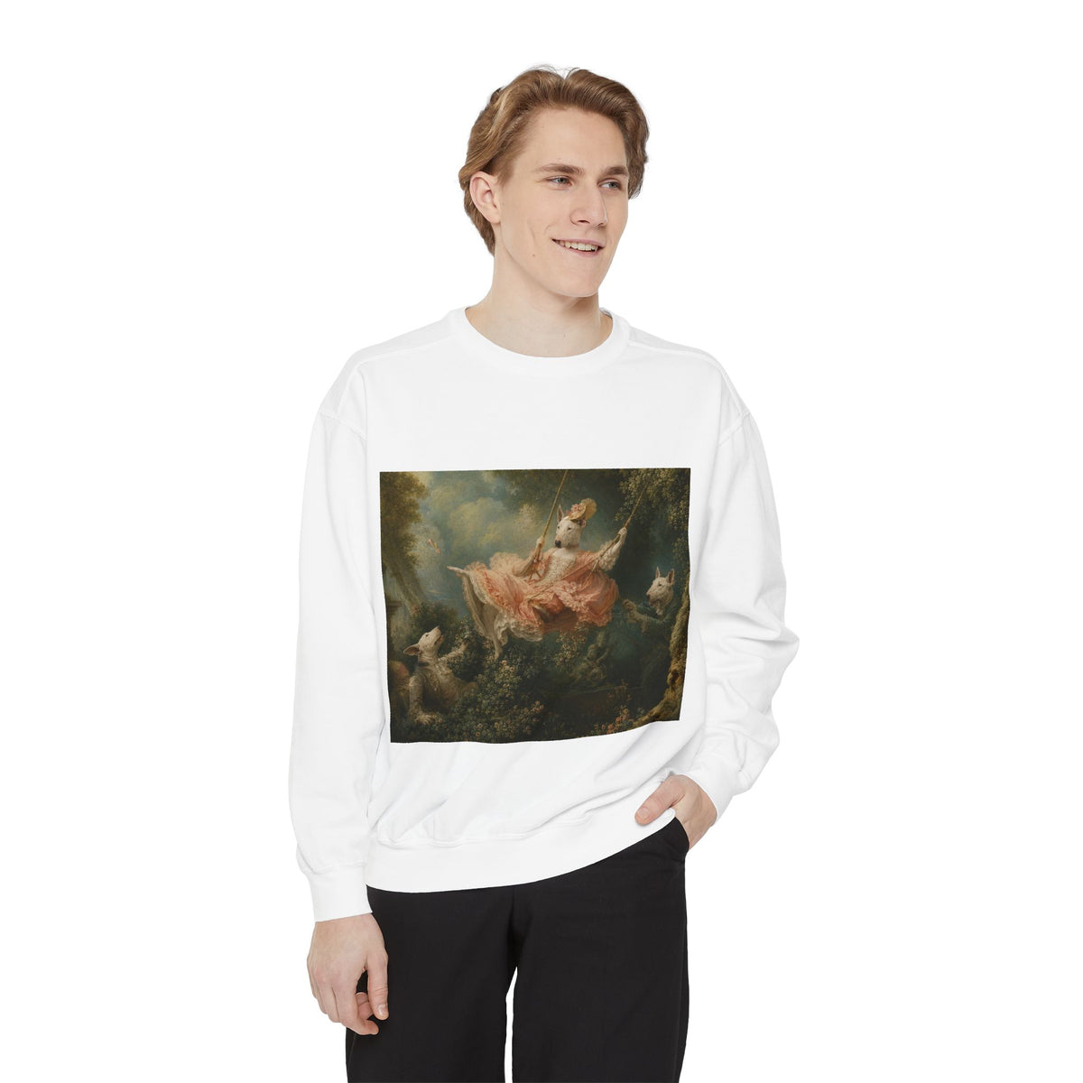 Bull Terrier The Swing — after Jean-Honore Fragonard, 1767 | Crewneck