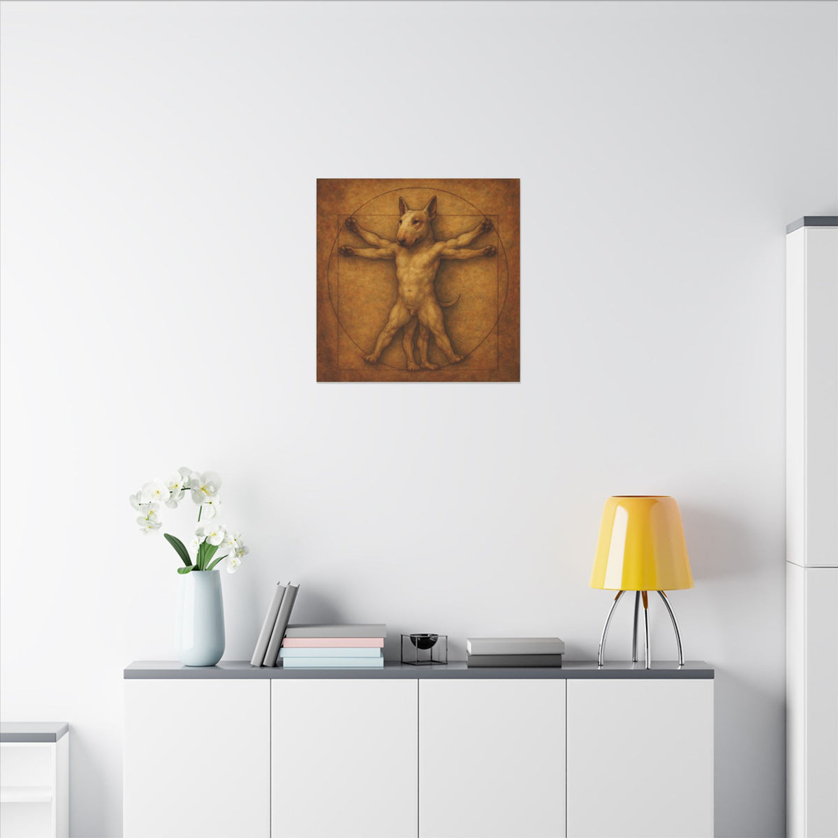 Bull Terrier Vitruvian Man — after Leonardo da Vinci, c.1490 | Canvas