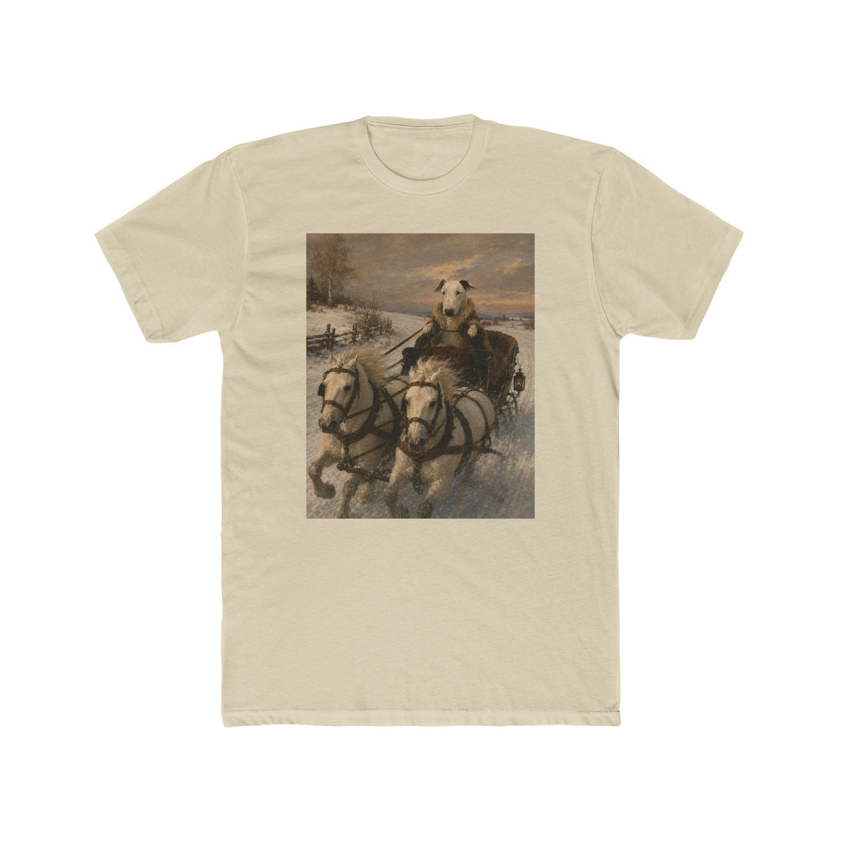 Bull Terrier Sleigh Ride — after Alfred Wierusz-Kowalski, c.1890 | Tee
