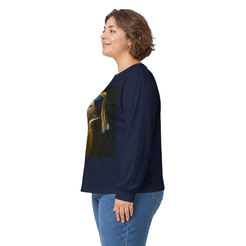 Bull Terrier Girl With A Pearl Earring — after Johannes Vermeer, c.1665 | Long Sleeve
