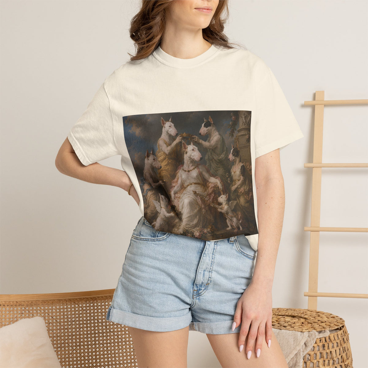 Bull Terrier Themire Crowned by the Graces — after the Sevres Manufactory, 1777 | Garment-Dyed Tee