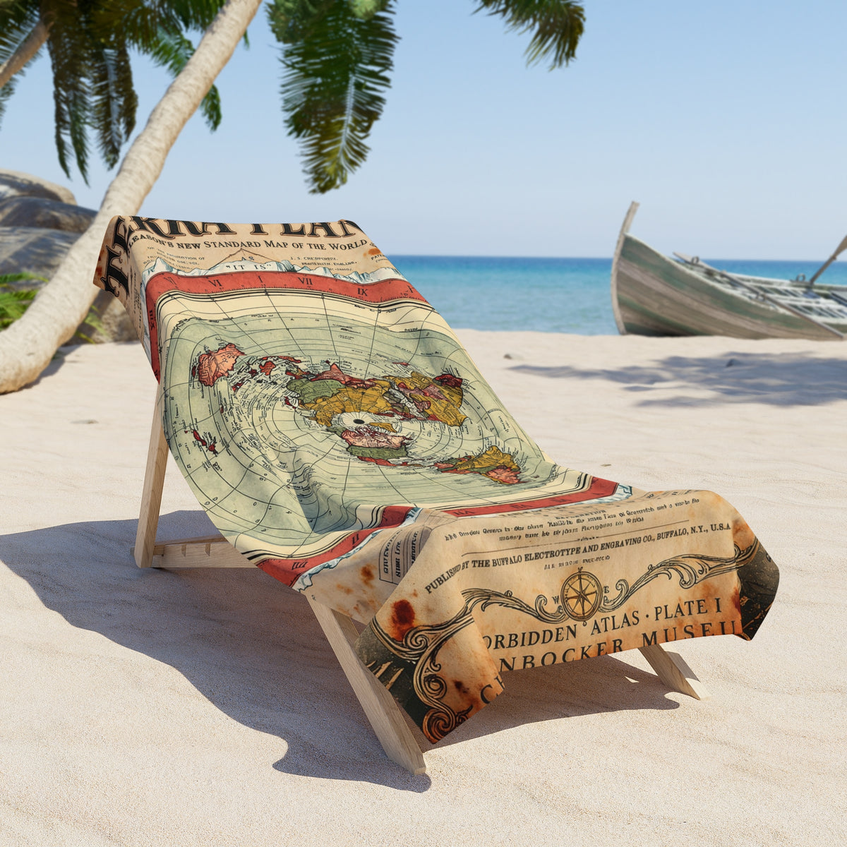Terra Plana, The Forbidden Atlas Plate I | Beach Towel