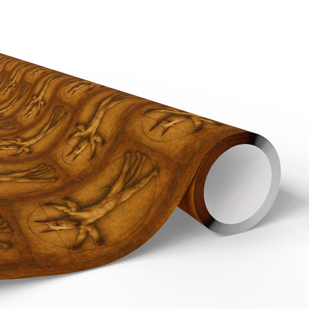 Bull Terrier Vitruvian Man — after Leonardo da Vinci, c.1490 | Wrapping Paper
