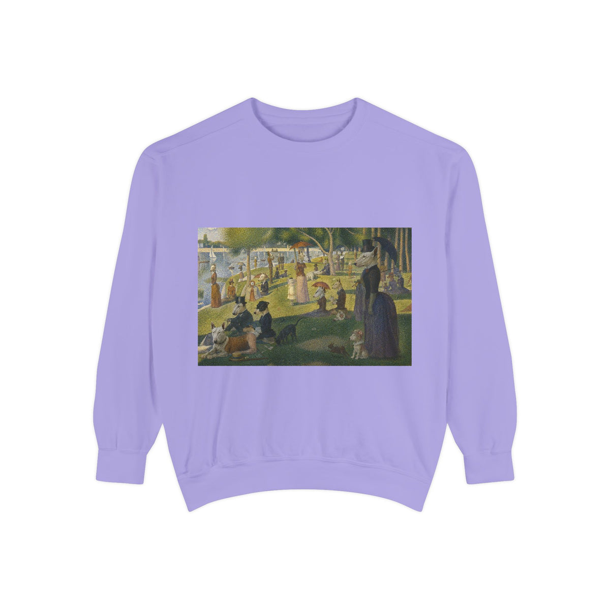 Bull Terrier A Sunday Afternoon on La Grande Jatte — after Georges Seurat, 1886 | Crewneck