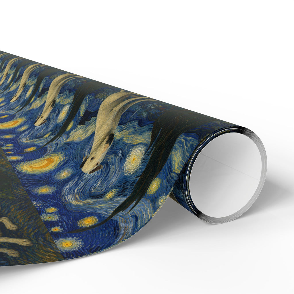 Bull Terrier The Starry Night — after Vincent van Gogh, 1889 | Wrapping Paper