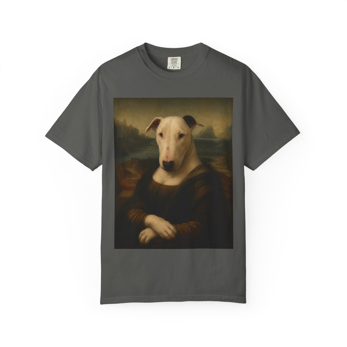 Bull Terrier Mona Lisa — after Leonardo da Vinci, c.1503 | Garment-Dyed Tee