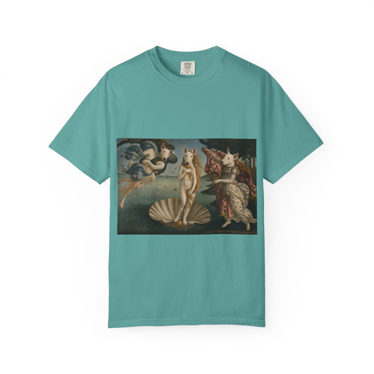 Bull Terrier The Birth of Venus — after Sandro Botticelli, c.1485 | Garment-Dyed Tee