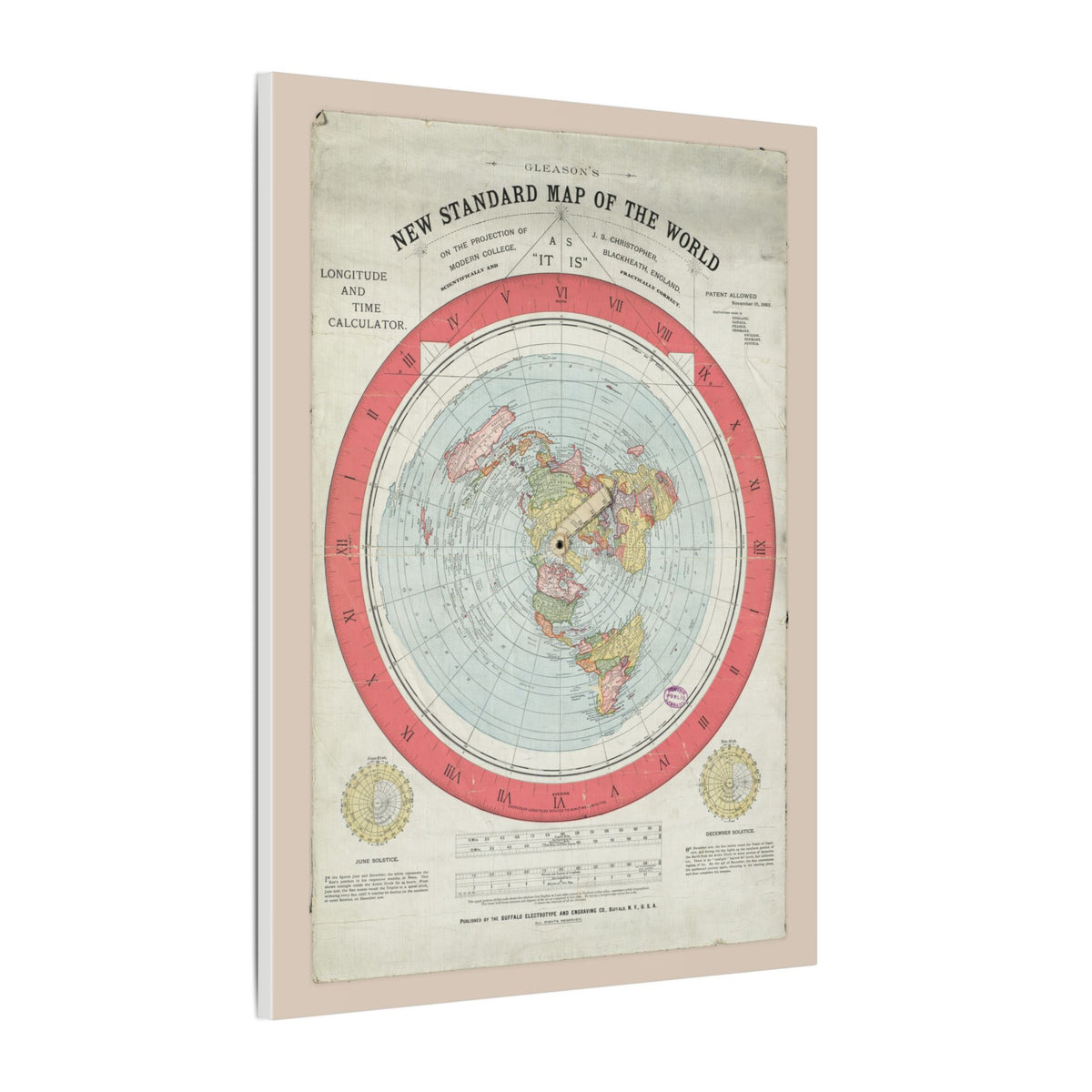 Gleason's New Standard Map of the World, 1892 | Canvas