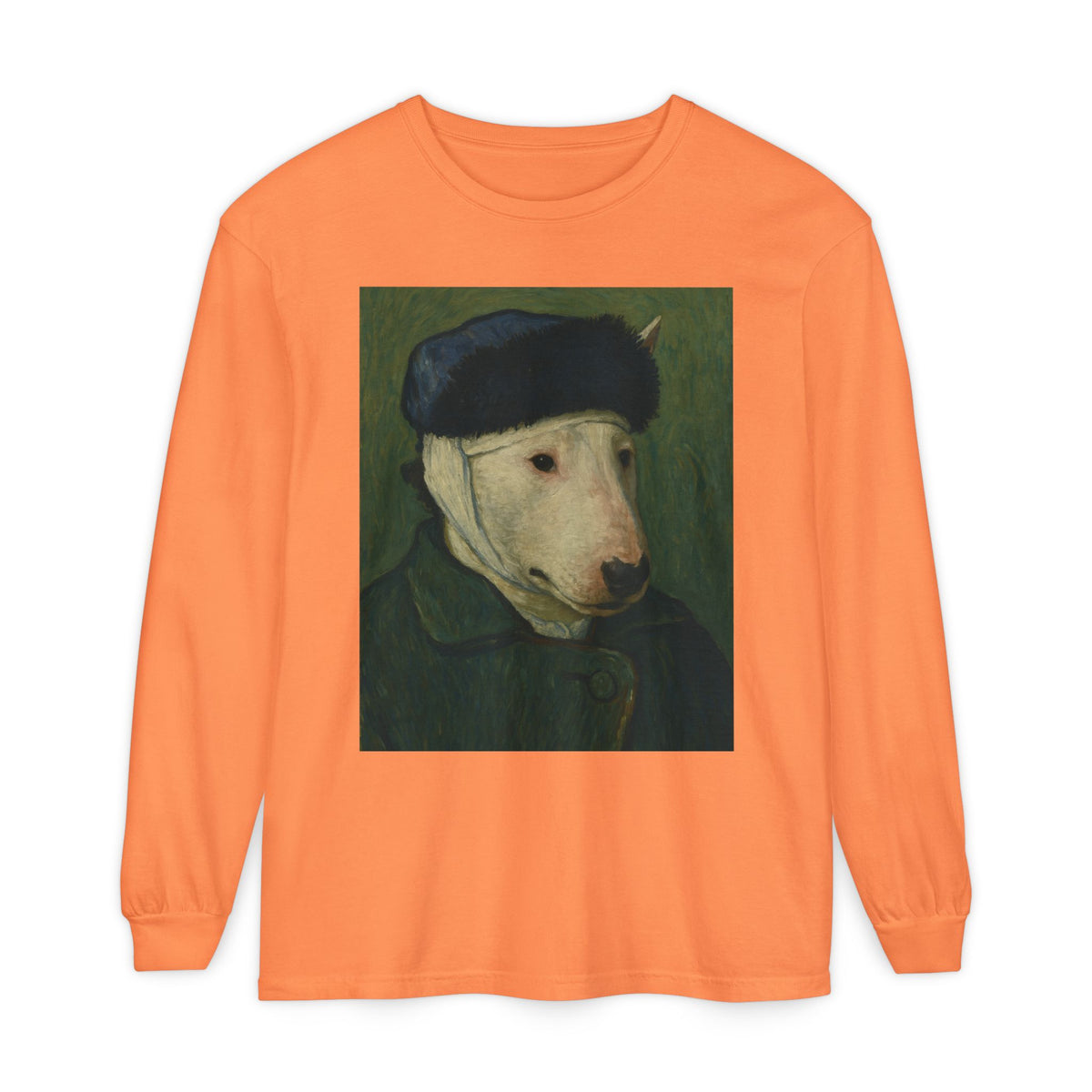 Bull Terrier Self-Portrait with Bandaged Ear — after Vincent van Gogh, 1889 | Long Sleeve