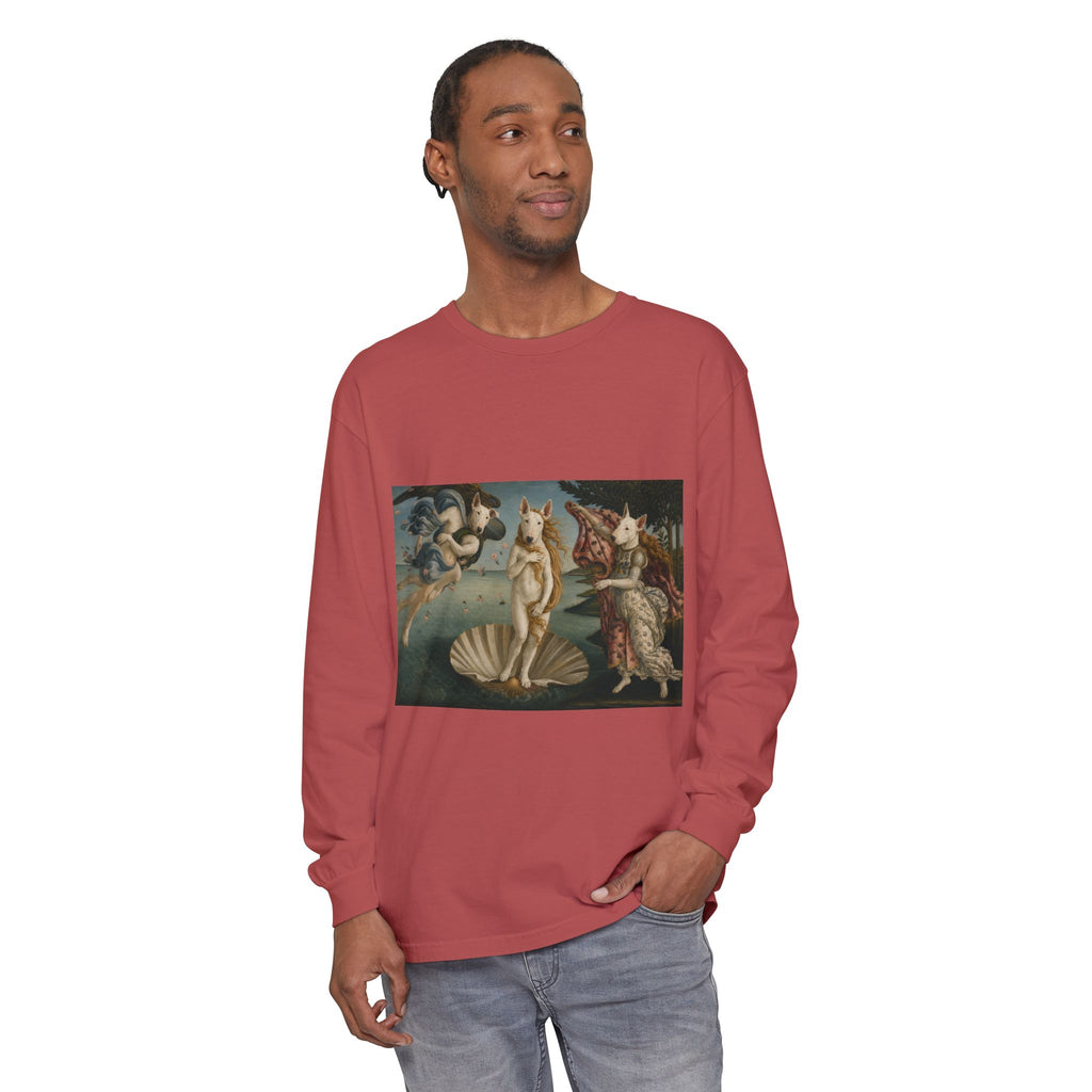 Bull Terrier The Birth of Venus — after Sandro Botticelli, c.1485 | Long Sleeve