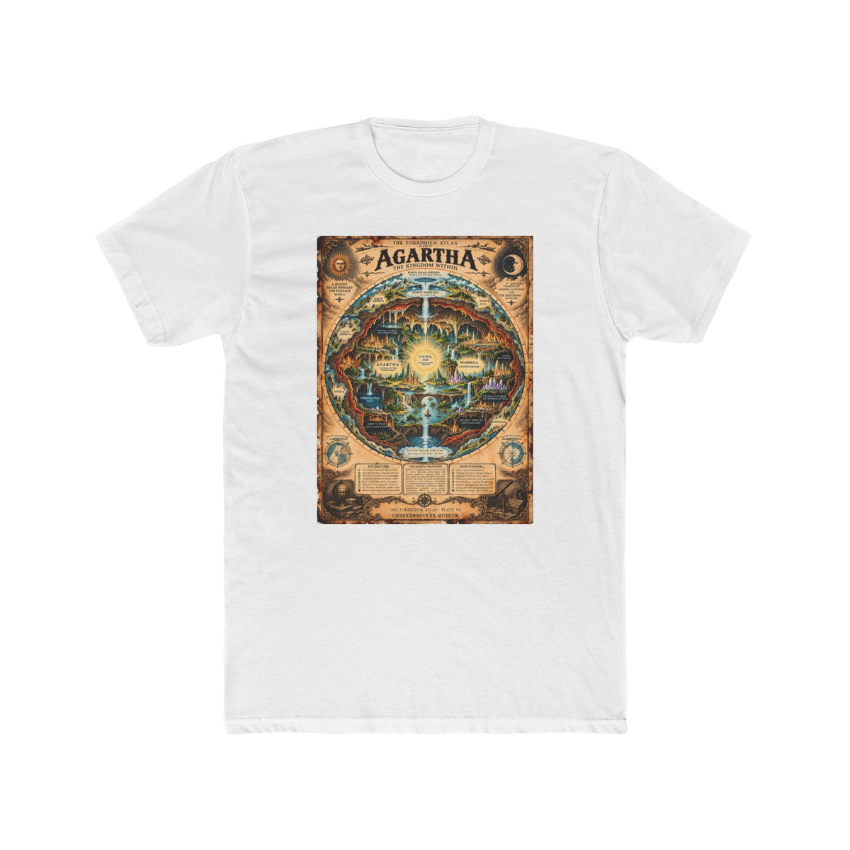 Agartha, The Forbidden Atlas Plate VI | Unisex Cotton Crew Tee