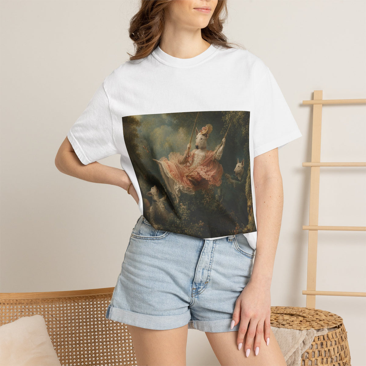 Bull Terrier The Swing — after Jean-Honore Fragonard, 1767 | Garment-Dyed Tee