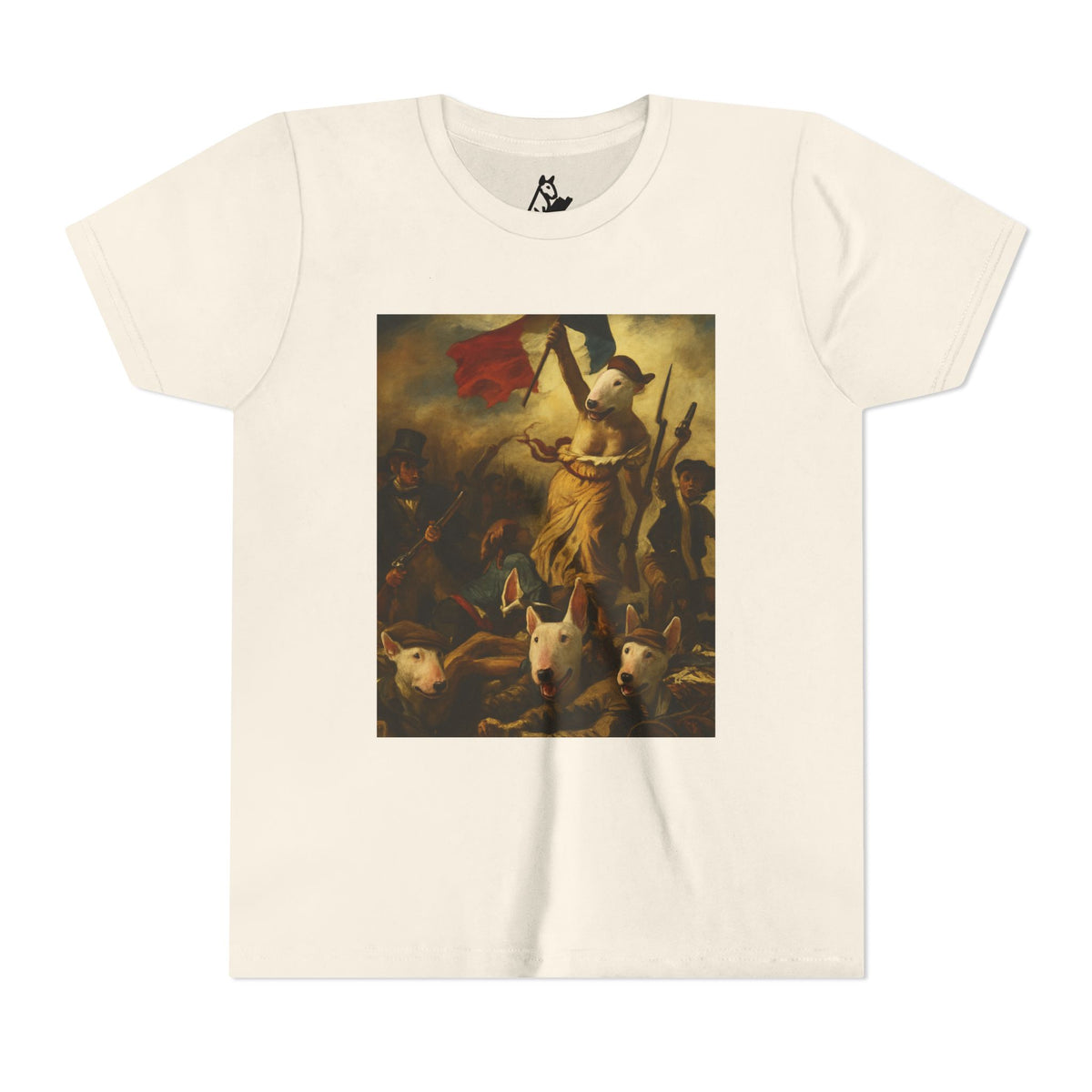 Bull Terrier Liberty Leading the People — after Eugene Delacroix, 1830 | Youth Tee